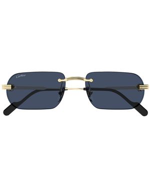 Cartier Rectangular Frame Sunglasses - Blue