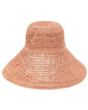 Chloé The Raffia Capeline Hat - Pink