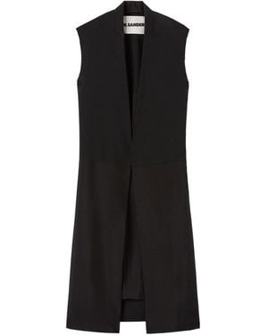 Jil Sander Sleeveless Tailored Vest - Black