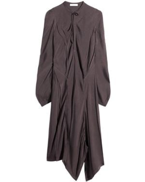 Lemaire Creased Bias Dress - Brown