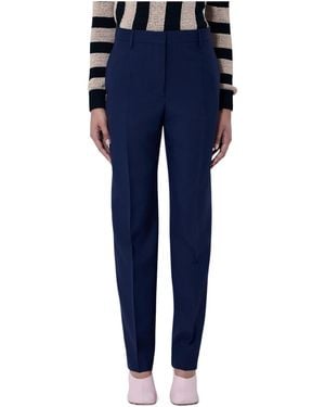 Dries Van Noten Tailored Wool-Blend Trousers - Blue