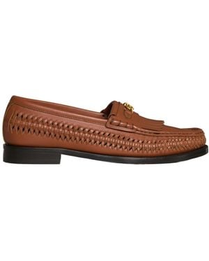 Celine Luco Braided Loafer - Brown