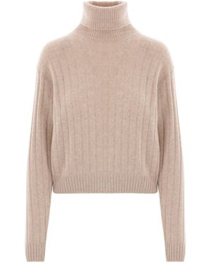 Prada Roll-Neck Knitted Jumper - Natural