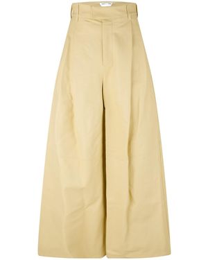 Bottega Veneta Minimalist Stylish Leather Trousers - Natural