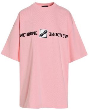 we11done Logo Print Short-Sleeved T-Shirt - Pink