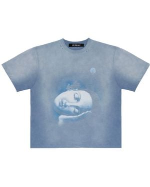 MISBHV Graphic-Print Distressed T-Shirt - Blue