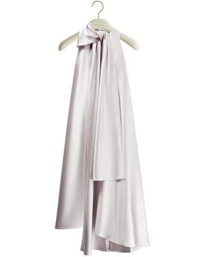 Dior A-Line Dress With Bow Collar - White