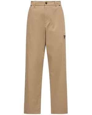 Moncler Stretch Gabardine Trousers - Natural