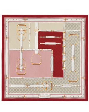 Gucci Printed Silk Carré - Red