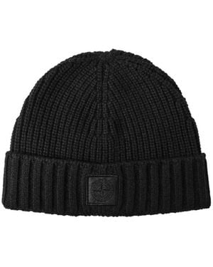 Stone Island Ribknit Beanie - Black