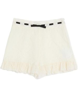 Valentino Daisy Sangallo Bow Detailed Shorts - White