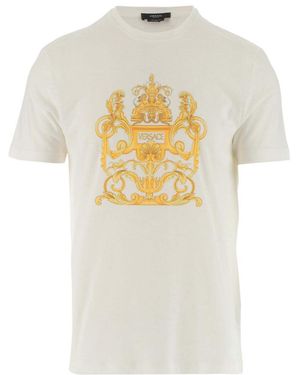 Versace Baroque-Pattern Print T-Shirt - White