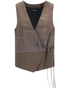 Giorgio Armani Jacquard Wrap Vest - Brown
