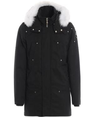 Moose Knuckles Zippered Hooded Down Jacket - Black