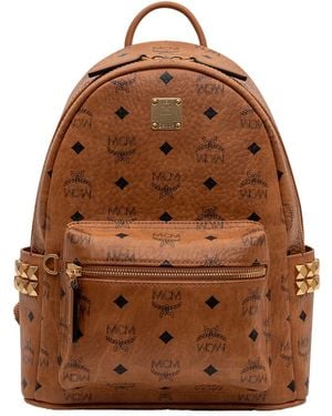 MCM Stark Studded Mini Backpack - Brown