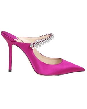Jimmy Choo 100Mm Crystal-Embellished Pointed Mules - Pink