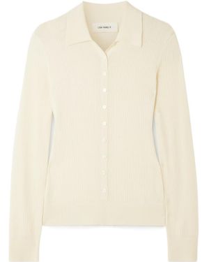 Lisa Yang Agata Ribbed Cashmere Cardigan - White