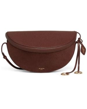 Alaïa Hip East West Bi-Material Bag - Brown