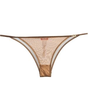 DIESEL Minimalist Metallic Thong - Natural