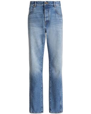 Balmain Straight-Leg Denim Jeans - Blue