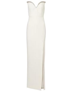 Roland Mouret Embellished Strapless Crêpe Gown - White