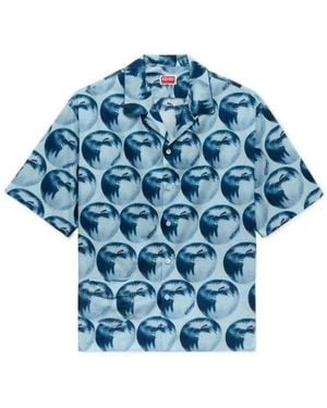KENZO Apple Pop' Haiwaiian Short Sleeve Shirt - Blue