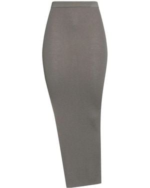 Rick Owens Simple And Thin Side-Slit Knitted Half Skirt - Gray