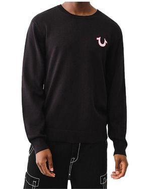 True Religion Embroidered Logo Crew Sweater - Black