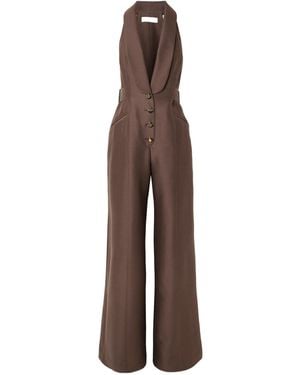 Zimmermann Alchemy Tuxedo Jumpsuit - Brown