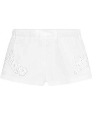 Versace Sangallo-Embroidered Elasticated Waistband Boxer Shorts - White