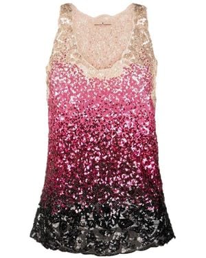 Ermanno Scervino Sequin Embellished Tank Top - Red