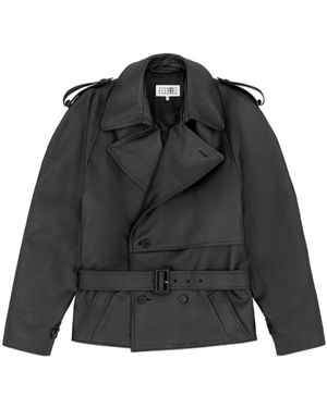 MM6 by Maison Margiela Leather Jacket - Black