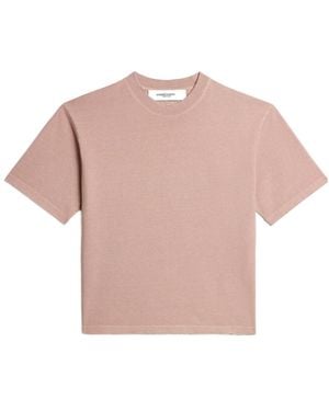 Golden Goose Logo Detailed Crewneck T-Shirt - Pink