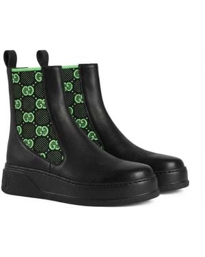 Gucci Gg Supreme Slip-On Ankle Boots - Green
