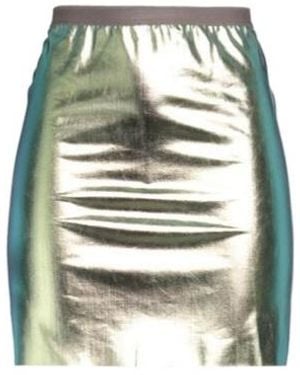 Rick Owens Simple Metallic Pencil Skirt - Green