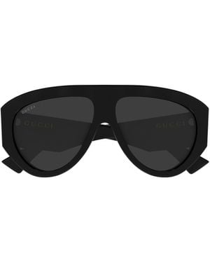 Gucci Integrated Pilot Sunglasses - Black