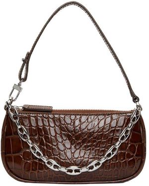 BY FAR Mini Rachel Embossed Shoulder Bag - Brown
