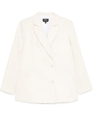 A.P.C. Lucy Double-Breasted Blazer - White