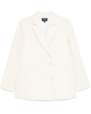 A.P.C. Lucy Double-Breasted Blazer - White