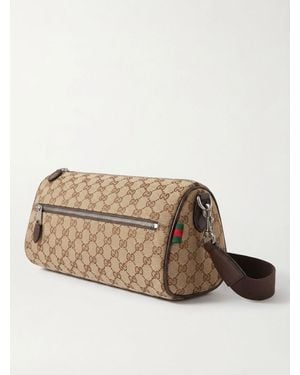 Gucci Gg Monogrammed Small Cylinder Bag - Brown