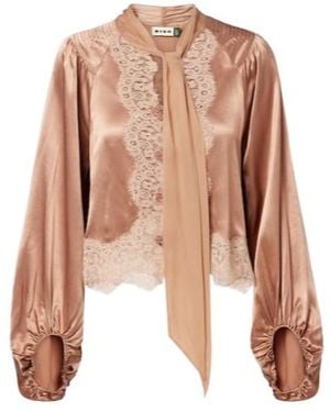 RIXO London Lace-Trimmed Shirt - Pink