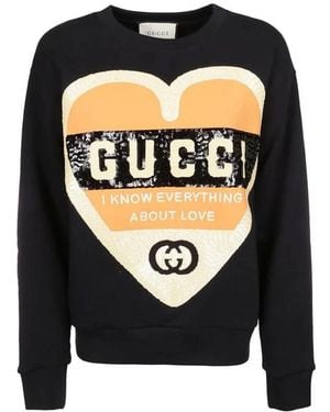 Gucci Sequined Heart-Shaped Jumper - Black