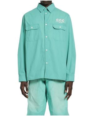 Willy Chavarria Front-Pocket Logo Shirt - Green