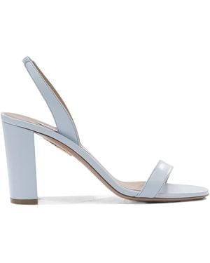 Aquazzura Round-Toe High-Heeled Sandals - White
