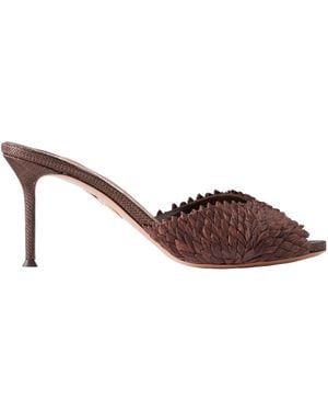 Aquazzura Raffia Mules - Brown