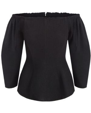 Chloé Shoulder Horn Hem Blouse - Black