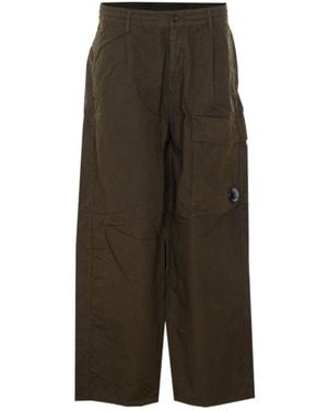 C.P. Company Wide-Leg Cargo Trousers - Green