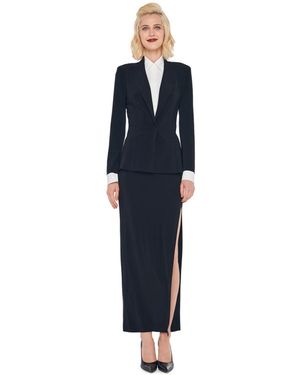 Norma Kamali Single-Breasted Tailored Blazer - Blue