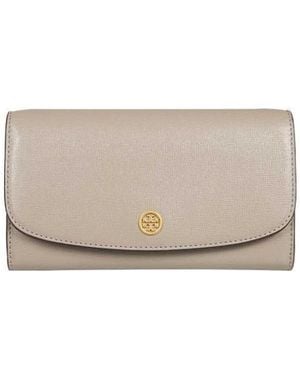Tory Burch Logo Plaque Satchel Bag - White
