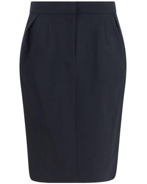 Magda Butrym High Waist Pleated Midi Skirt - Blue